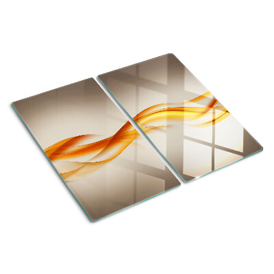 Glass chopping board Waves in shades of gold