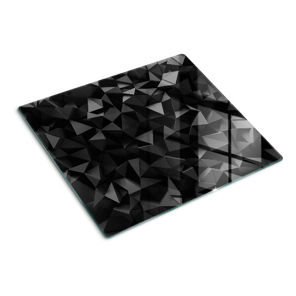Glass kitchen board Polygon geometry in shades of black