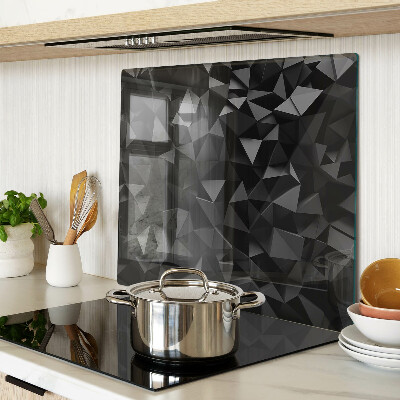 Glass kitchen board Polygon geometry in shades of black