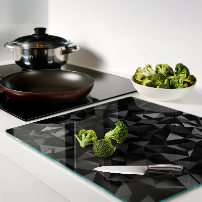 Glass kitchen board Polygon geometry in shades of black