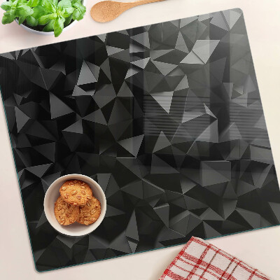 Glass kitchen board Polygon geometry in shades of black