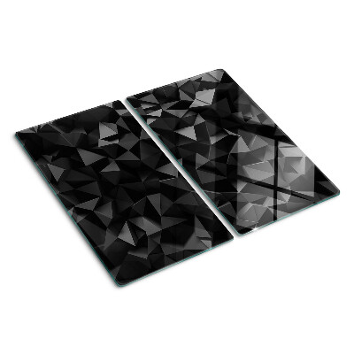 Glass kitchen board Polygon geometry in shades of black