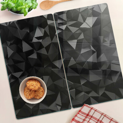 Glass kitchen board Polygon geometry in shades of black