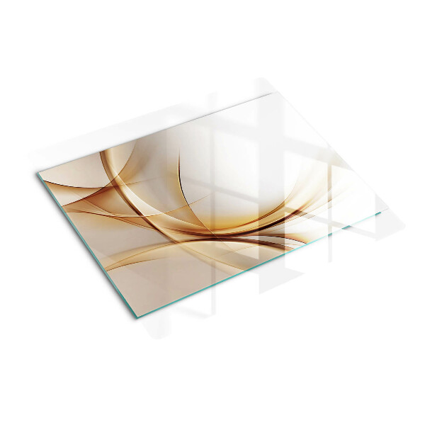 Glass kitchen board Abstract waves in shades of beige