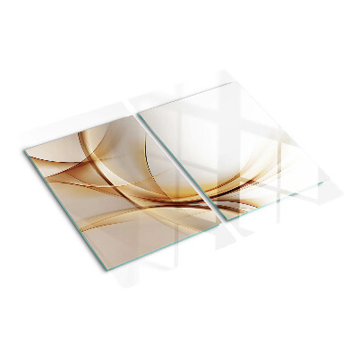 Glass kitchen board Abstract waves in shades of beige