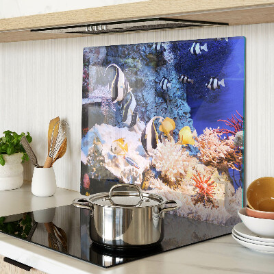 Glass kitchen board Underwater world with fish