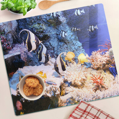 Glass kitchen board Underwater world with fish