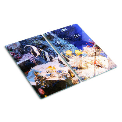 Glass kitchen board Underwater world with fish