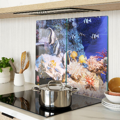 Glass kitchen board Underwater world with fish