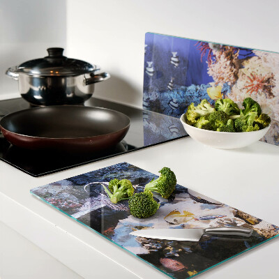 Glass kitchen board Underwater world with fish