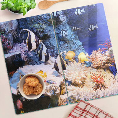 Glass kitchen board Underwater world with fish