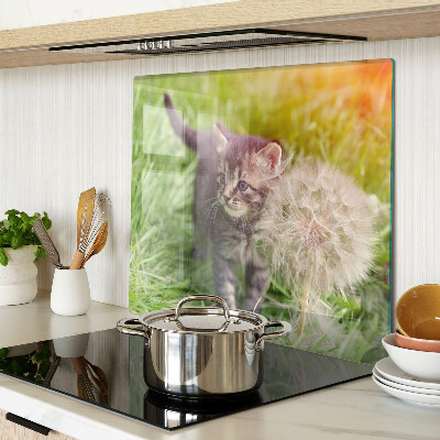 Glass chopping board Cat on the grass