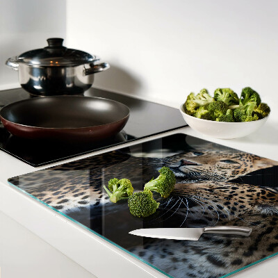 Glass kitchen board Cheetahs on a dark background