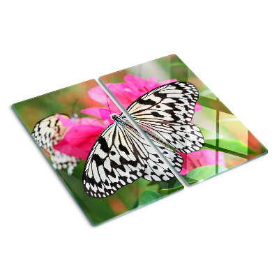 Glass chopping board Butterfly on flowers