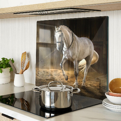 Glass chopping board A horse in motion in the stable