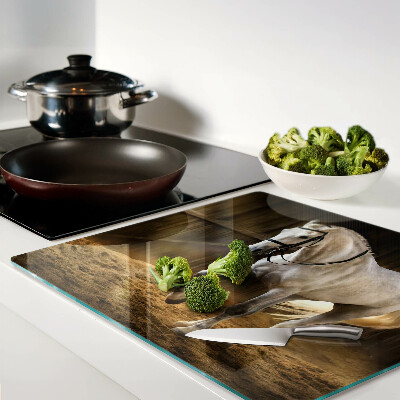 Glass chopping board A horse in motion in the stable