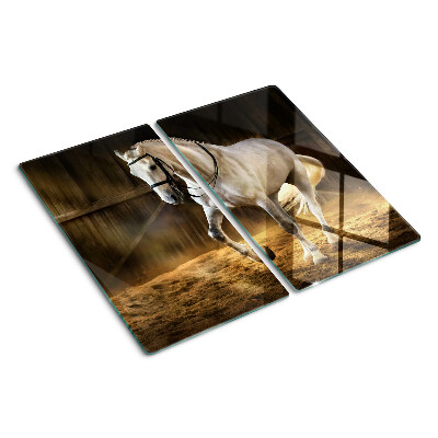 Glass chopping board A horse in motion in the stable