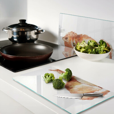 Glass kitchen board Drawing of a ginger kitten