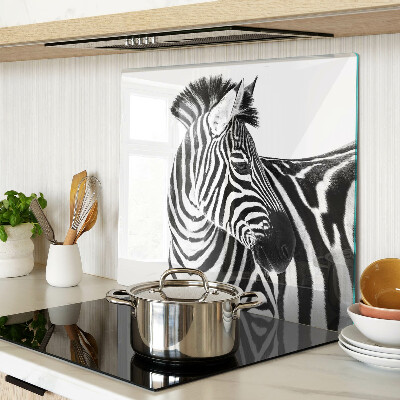 Glass kitchen board Zebra in black and white stripes
