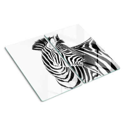 Glass kitchen board Zebra in black and white stripes
