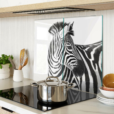 Glass kitchen board Zebra in black and white stripes
