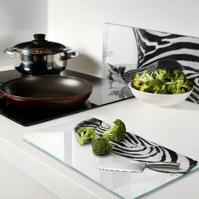 Glass kitchen board Zebra in black and white stripes