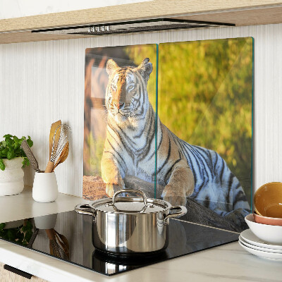 Glass chopping board Tiger in the background of nature