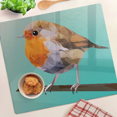 Glass kitchen board Low poly bird