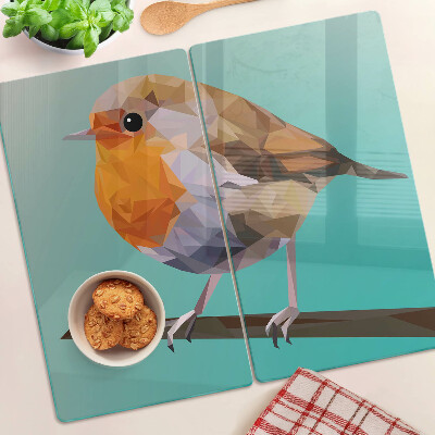 Glass kitchen board Low poly bird