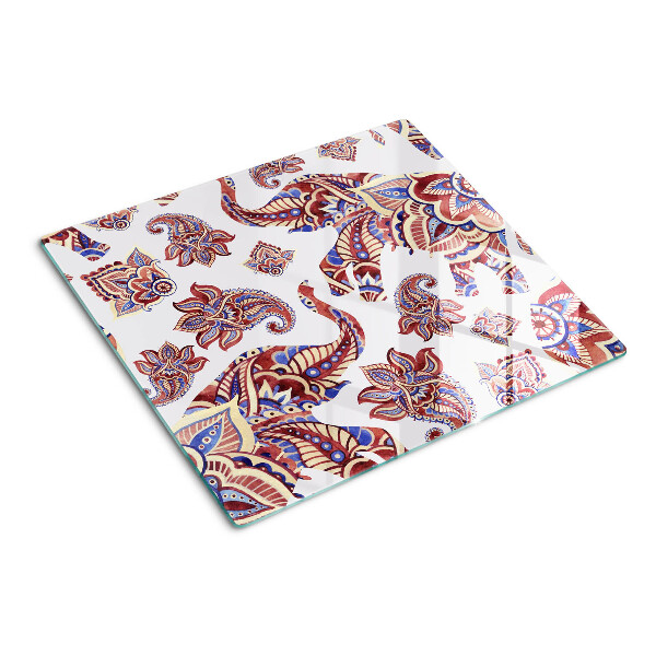 Glass chopping board Paisley pattern with flowers