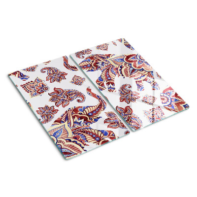 Glass chopping board Paisley pattern with flowers