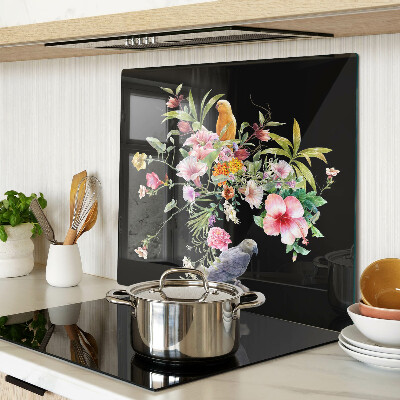 Glass chopping board Flowers and birds