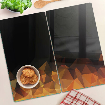 Glass kitchen board Burning fire in geometric style