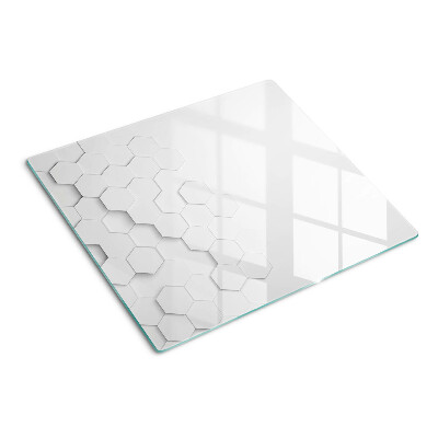 Glass kitchen board Hexagons in shades of gray