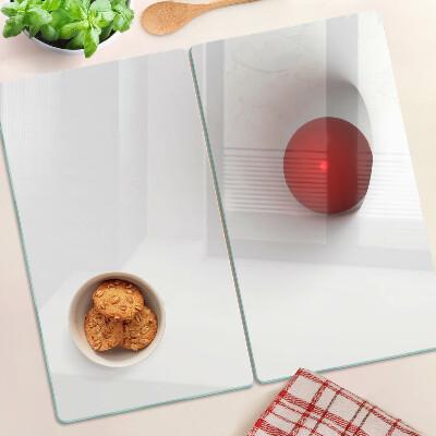 Glass chopping board Red circle on transparent background