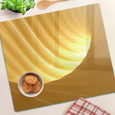 Glass chopping board Golden waves and windows