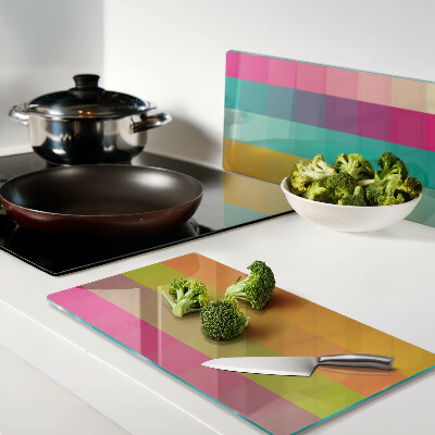 Glass chopping board Colorful geometry with gradient