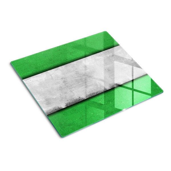Glass chopping board Green and gray lines