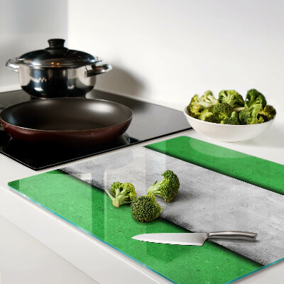 Glass chopping board Green and gray lines