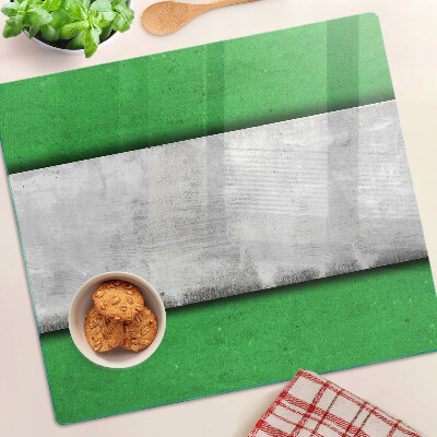 Glass chopping board Green and gray lines