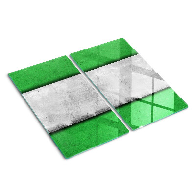 Glass chopping board Green and gray lines