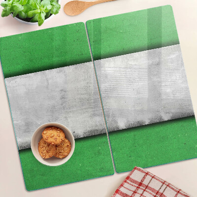 Glass chopping board Green and gray lines