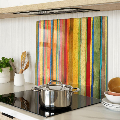 Glass kitchen board Colorful abstract stripes