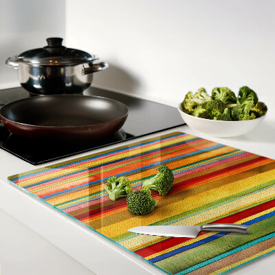 Glass kitchen board Colorful abstract stripes