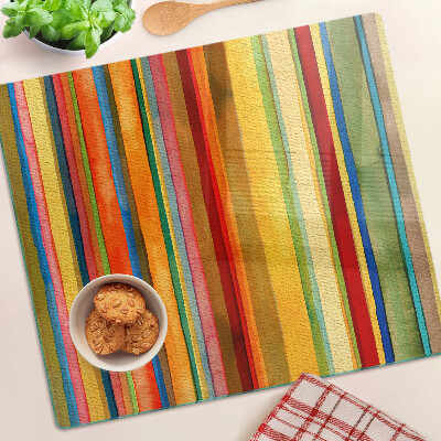 Glass kitchen board Colorful abstract stripes