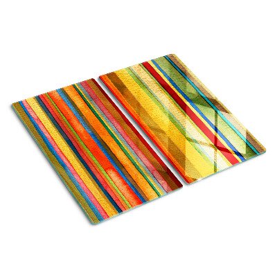 Glass kitchen board Colorful abstract stripes