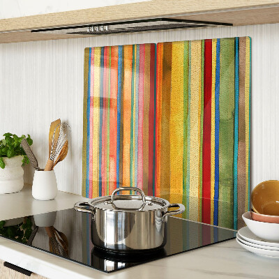 Glass kitchen board Colorful abstract stripes