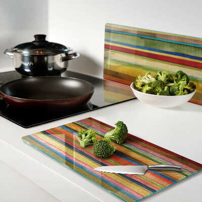 Glass kitchen board Colorful abstract stripes