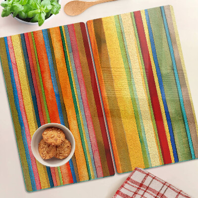 Glass kitchen board Colorful abstract stripes