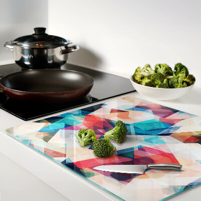Glass chopping board Abstract Geometrics in Pastel Colors